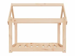 Clicnbuy Cama para perros madera maciza de pino 81x60x70 cm Marru00f3n New