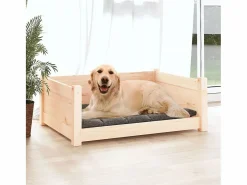 Cama para perros madera maciza de pino 75,5x55,5x28 cm^Clicnbuy Hot