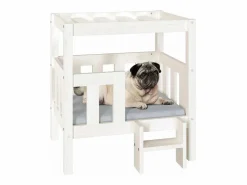 Clicnbuy Cama De Animales De Compañía|Cama para perros madera maciza de pino 65,5x50,5x70 cm