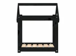 Clicnbuy Cama para perros madera maciza de pino 61x50x70 cm Negro