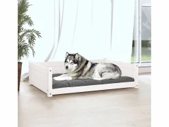 Clicnbuy Cama De Animales De Compañía|Cama para perros madera maciza de pino 105,5x75,5x28 cm