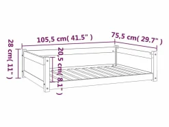 Clicnbuy Cama De Animales De Compañía|Cama para perros madera maciza de pino 105,5x75,5x28 cm