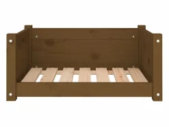 Cama para perros madera maciza pino marrón miel 65,5x50,5x28 cm^Clicnbuy New