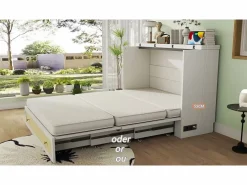Cama plegable 140×200 cm - con toma USB y enchufe - (colchón no incluido)^ModernLuxe Clearance