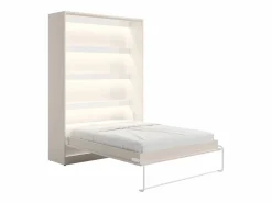Cama plegable 140 x 200 cm apertura vertical manual leds + colchón - RAPILI^Vente-unique Sale