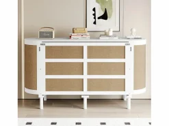 Cama plegable infantil - 140 x 200 cm - con compartimentos de almacenaje - diseño de ratán y madera -^Merax Hot