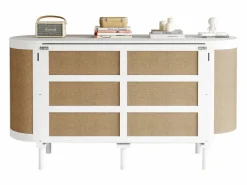 Cama plegable infantil - 140 x 200 cm - con compartimentos de almacenaje - diseño de ratán y madera -^Merax Hot