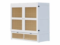 Cama plegable juvenil - 140 x 200 cm - Cama abatible de pared con cajones - Pino + contrachapado + MDF -^Merax Best