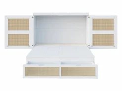 Cama plegable juvenil - 140 x 200 cm - Cama abatible de pared con cajones - Pino + contrachapado + MDF -^Merax Best