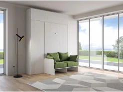 Cama plegable Kentaro de 120 cm tamaño queen con sofá y muebles en , fresno y verde.^ITAMOBY Hot