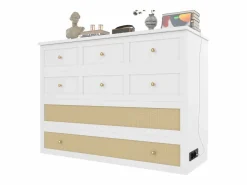 Cama plegable móvil - 140 x 200 cm - con 6 cajones + estante en el cabecero + USB - MDF -^Merax Discount