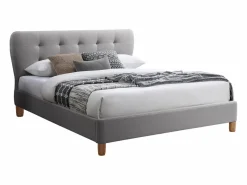 Cama queen size 160 x 200 cm con cabecero capitoné tejido - ELIDE II^Vente-unique Clearance