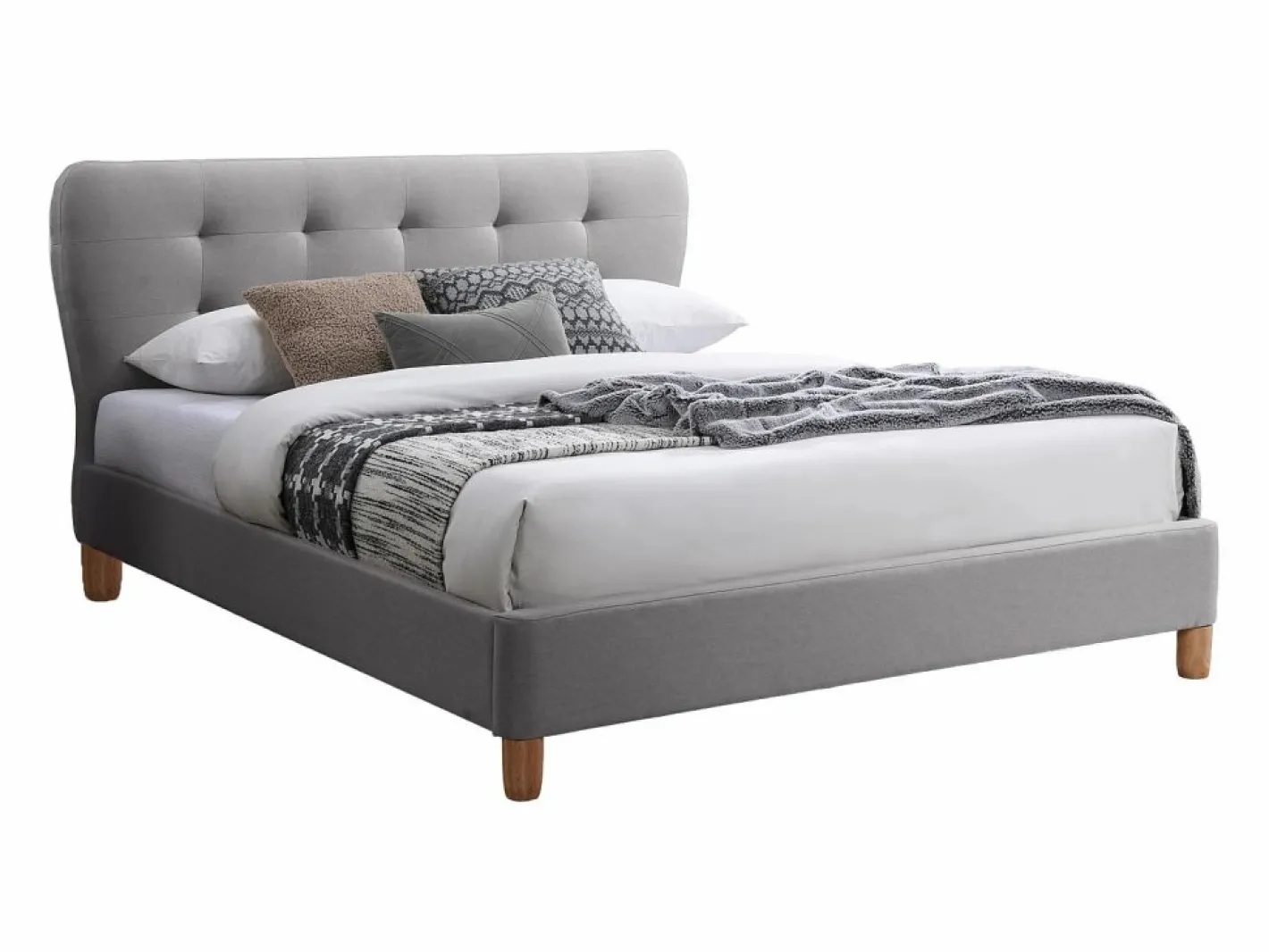 Cama queen size 160 x 200 cm con cabecero capitoné tejido - ELIDE II^Vente-unique Clearance