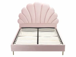 Cama Queen size de 160 x 200 cm en terciopelo - LIVAYA^Vente-unique Clearance