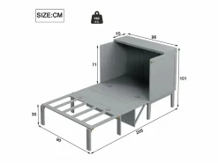 ModernLuxe Cama retráctil de madera 90x200 cm - con somier - Gris Online