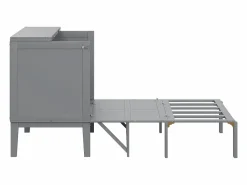 ModernLuxe Cama retráctil de madera 90x200 cm - con somier - Gris Online