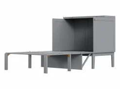 ModernLuxe Cama retráctil de madera 90x200 cm - con somier - Gris Online