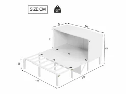 ModernLuxe Cama Abatible|Cama retráctil de madera 140x200 cm - con somier -