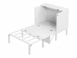 Cama retráctil 90x200 cm, con somier, cama plegable abatible, dimensiones después del plegado: 70x90cm, sin colchón, madera, Blanco New