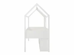 Vente-unique Cama semialta cabaña 90 x 190 cm en pino y MDF en color - VALESKIA Blanco New