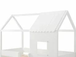 Vente-unique Cama semialta cabaña 90 x 190 cm en pino y MDF en color - VALESKIA Blanco New