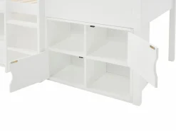 Vente-unique Cama semialta cabaña 90 x 190 cm en pino y MDF en color - VALESKIA Blanco New