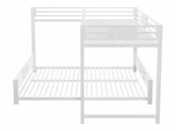 Cama superpuesta de metal en forma de L - 90x200 cm + 140x200 cm - con barreras de seguridad y escalera - Metal - ​ (Colchón no incluido)^ModernLuxe Best