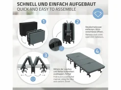 Cama supletoria 90x200 cm, Cama individual plegable, con colchón/relleno, cama de viaje^ECD Germany Best