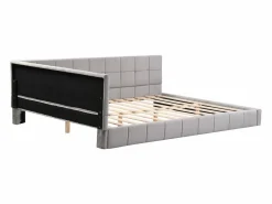 Merax Cama Terciopelo|Cama tapizada 140 x 200 cm con cabecero - Terciopelo - Sofá cama - Somier -