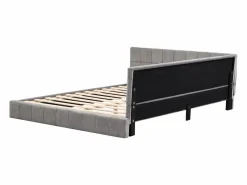Merax Cama Terciopelo|Cama tapizada 140 x 200 cm con cabecero - Terciopelo - Sofá cama - Somier -