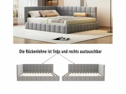 Merax Cama Terciopelo|Cama Adulto|Cama tapizada 160 x 200 cm, Sofá cama con cabecero - Tejido terciopelo - Con somier de láminas -