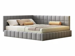 Merax Cama Terciopelo|Cama Adulto|Cama tapizada 160 x 200 cm, Sofá cama con cabecero - Tejido terciopelo - Con somier de láminas -