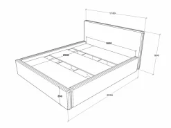 Somier - 160X200Cm|Cama tapizada Almo haaus, 200 x 160 cm, Ocre