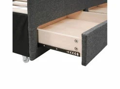Cama tapizada, cama doble, cama familiar, cama de matrimonio con tres cajones, cama nido, cabecero regulable, , 140x200cm^ Hot