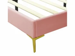 ModernLuxe Cama Terciopelo|Cama tapizada de terciopelo 140x200cm con somier de láminas - cabecero ajustable -