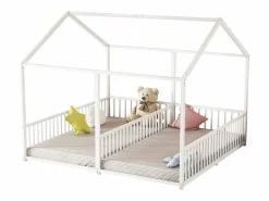Cama-cabina de hierro 2x90x200cm - con techo y somier -^ModernLuxe Outlet