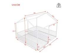 Cama-cabina de hierro 2x90x200cm - con techo y somier -^ModernLuxe Outlet