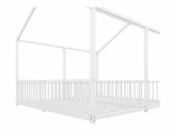 Cama-cabina de hierro 2x90x200cm - con techo y somier -^ModernLuxe Outlet
