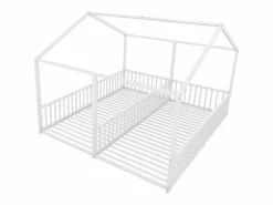 Cama-cabina de hierro 2x90x200cm - con techo y somier -^ModernLuxe Outlet