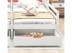 ModernLuxe Cama Montessori|Cama-cabina de pino macizo 2x90x200 cm - con 2 cajones -