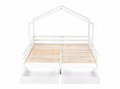 ModernLuxe Cama Montessori|Cama-cabina de pino macizo 2x90x200 cm - con 2 cajones -