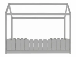 Merax Cama-cabina para niños - 90 x 200 cm - madera maciza - barrera y somier - Gris Clearance