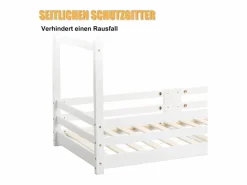 Merax Cama Montessori|Cama-cabina para niños - 90 x 200 cm - pino - barrera y somier -