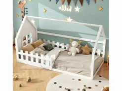Cama-cabina para niños 90x200 cm - con forma de casita - en madera de pino y MDF -^ModernLuxe Outlet