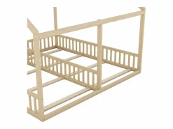 Camarote para 2 niños 90x200cm - camas planas modelos casa camas 2 plazas 2 en 1 - natural Color natural claro Online