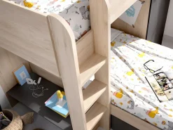 Camas tren modulares rinconeras con compartimentos 2x90x190 cm. roble y antracita. RICARDO^Vente-unique Discount