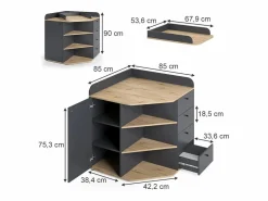 Vicco Mueble De Bebé|Cambiador antracita/artisan 85x85x90 aria