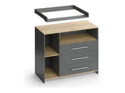 Cambiador antracita/roble dorado 113x53.1x93 oskar^Vicco