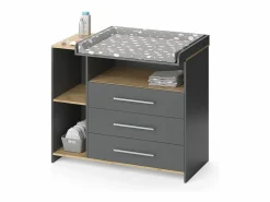 Cambiador antracita/roble dorado 113x53.1x93 oskar^Vicco