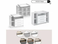Cambiador antracita/roble dorado 113x53.1x93 oskar^Vicco